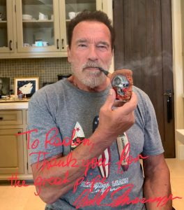 Arnold Receives Terminator Pipe for 73rd Birthday